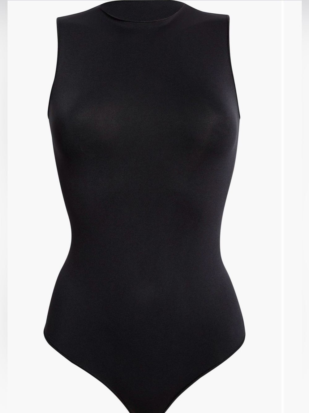 SKIMS Essentials $88 Crew Neck Sculpting Bodysuit NEW Black Sz XXS/XS Thong